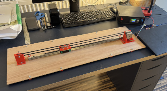 Initial prototype motion system build on plywood.